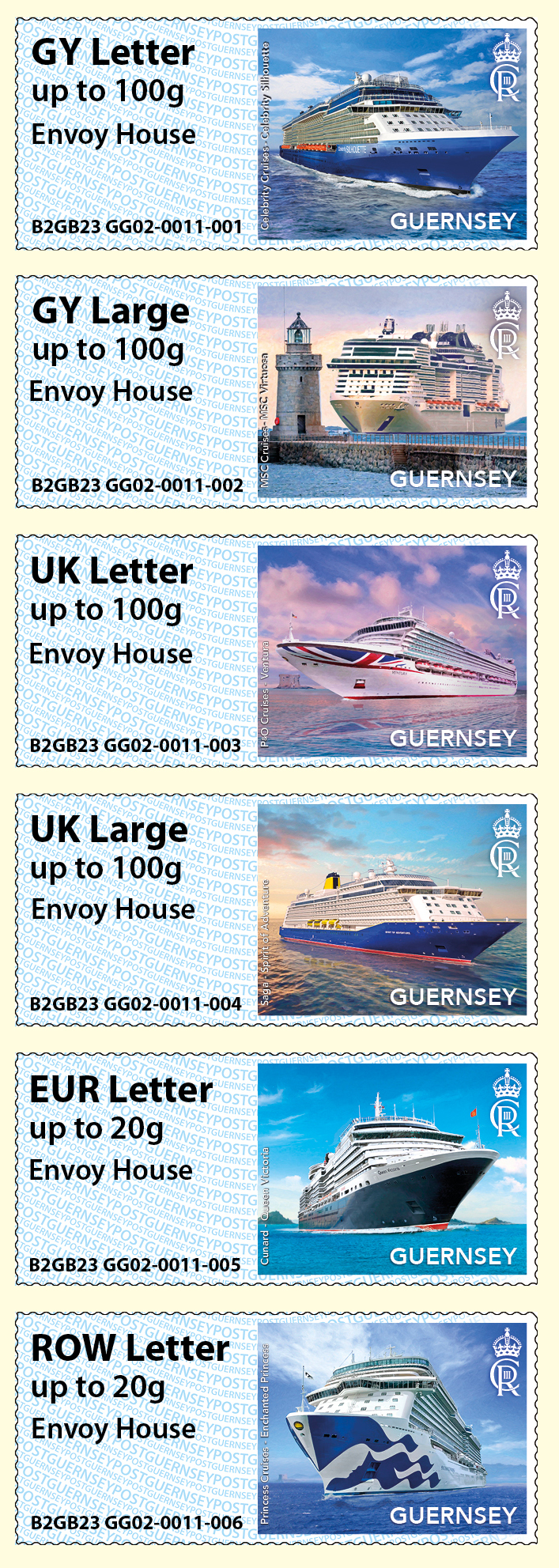 GG02 Series Visiting Cruise Ships Collectors strips, Envoy House